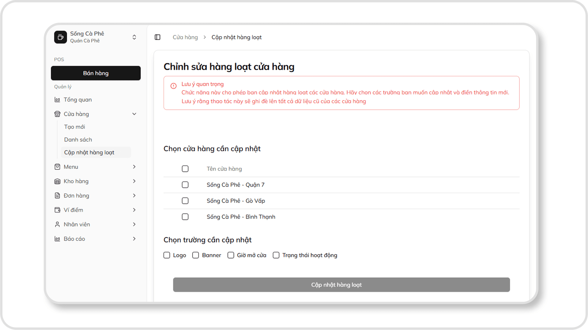 Quản lý đa điểm bán đồng bộ trong một nền tảng